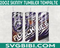 colorado rockies template tumbler wrap, 20oz tumbler wrap, colorado rockies template png, mlb tumbler wrap, sport