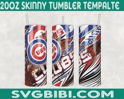 chicago cubs template tumbler wrap, 20oz tumbler wrap, chicago cubs template png, mlb tumbler wrap, sport tumbler