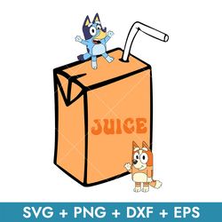 bluey and bingo with box juice svg, bluey and bingo svg, box juice svg, png dxf eps, instant download