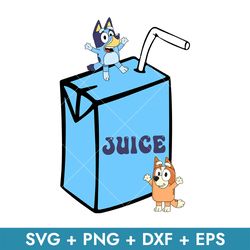 bluey and bingo box juice svg, box juice svg, bluey and bingo dog svg, png dxf eps, instant download