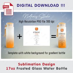 inspired ciroc mango template - seamless sublimation pattern - 17oz frosted bottle - full wrap