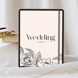 digital wedding planner for ipad goodnotes, 160 page wedding planner, wedding itinerary, wedding to do list, checklist