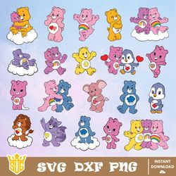 care bears svg, cartoon svg, cricut, cut files, clipart, silhouettes, printable, vector graphics, digital download files