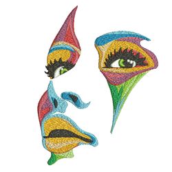 colourful woman embroidery embroidery design