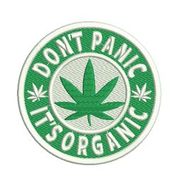 weed, marijuana, do not panic, embroidery design