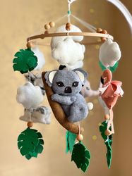 safari mobile crib animals felt mobile bebe baby mobile musical