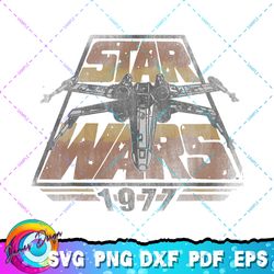 star wars 1977 vintage x-wing logo png, svg, dfx, eps, pdf,  sublimation design, star wars svg, digital download