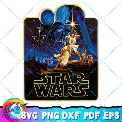 star wars a new hope luke & leia vintage poster art png, svg, dfx, eps, pdf,  sublimation design, star wars svg,