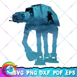 star wars at-at tauntaun silhouette graphic png, svg, sublimation design, star wars svg, digital download