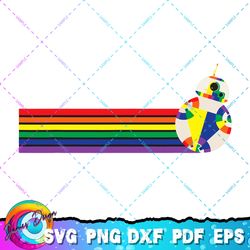 star wars bb-8 rainbow png, svg, sublimation design, star wars svg, digital download