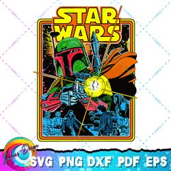 star wars boba fett bounty hunter comic book cover png, svg, sublimation design, star wars svg, digital download