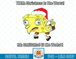 spongebob squarepants christmas is the worst mocking meme t-shirt.png