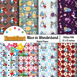 adventure wonderland seamless pattern, scrapbook, digital paper, wallpaper, background, 12*12inches -300dpi