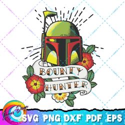 star wars boba fett bounty hunter tattoo art png, svg, sublimation design, star wars svg, digital download