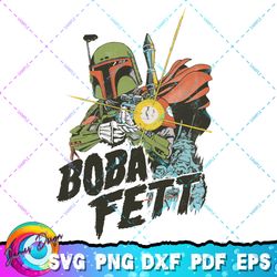 star wars boba fett retro portrait swepng, svg, sublimation design, star wars svg, digital download