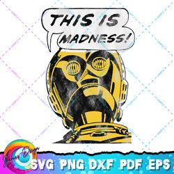 star wars c-3po this is madness text bubble png, svg, sublimation design, star wars svg, digital download