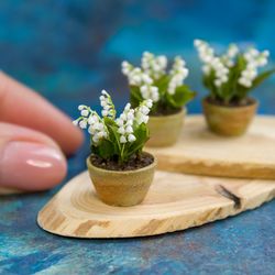 tutorial miniature lily of the valley with cold porcelain / air dry clay | miniature clay flower | dollhouse miniatures