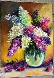flowers spring lilac oil painting