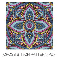 kaleidoscope mandala cross stitch pattern | flower mandala | mandala | counted cross stitch pattern | dmc floss