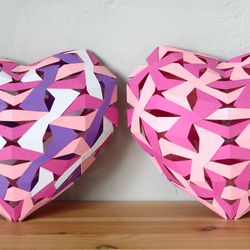 3d papercraft heart weaving pdf svg dxf templates