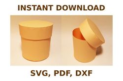 round box with lid template, box template svg, svg files, svg, cricut