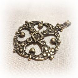 Ukraine brass cross necklace pendant,Vintage Brass Cross charm,Die Struck Brass Cross Pendant,Rustic Brass Cross charm