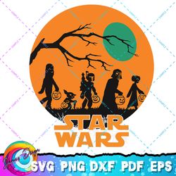 star wars characters trick or treat halloween png, svg, sublimation design, star wars svg, digital download