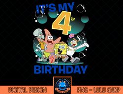 spongebob squarepants it's my 4th birthday group shot t-shirt.png