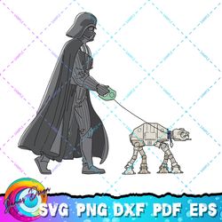 star wars darth vader at-at walker png, svg, sublimation design, star wars svg, digital download