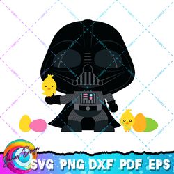 star wars darth vader kawaii easter cartoon png, svg, sublimation design, star wars svg, digital download