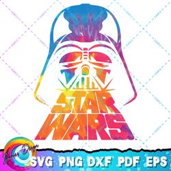 star wars darth vader tie dye helmet graphic t-shirt z1 png, svg, sublimation design, star wars svg, digital download