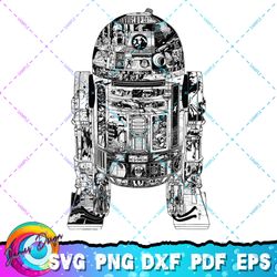 star wars epic r2-d2 panel schematics design png, svg, sublimation design, star wars svg, digital download