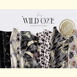 animal print tropical patterns gold png