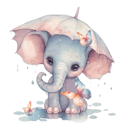 watercolor 1 baby elephant png sublimation no 5