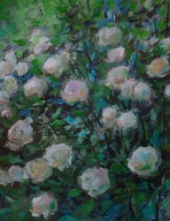 oil original painting impasto flowers