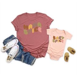 mama and baby spice matching shirt, colorful mama spice shirt, cute baby spice gift, mothers day shirt, new mama shirt,