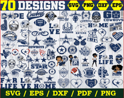 70 designs dallas cowboys football svg bundle, cowboys betty boop