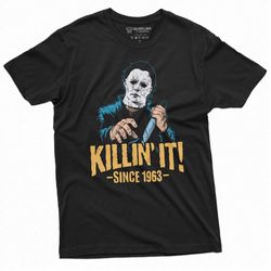 Customizable Killin it Since YOUR YEAR Halloween Funny Shirt Michael Myers Horror Movie Tee Change Year Gift scary Tee M