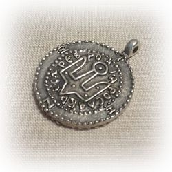 ukraine silver pendant,vintage silver pendant,copy of a medieval coin,ukrainian silver jewelry,silver coin pendant charm