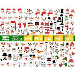 snowman svg, snowman face svg, snowman png, christmas snowman svg, snowman cut file, instant download, svg for cricut