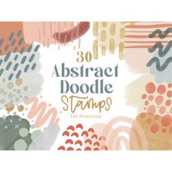 abstract doodles procreate stamps | boho procreate stamps | procreate brushes | procreate stamp brush | texture stamps |