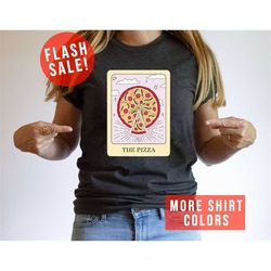 cute the pizza tarot card t-shirt, pizza lover t-shirt, mystical pizza shirt, celestial pizza shirt witchy tarot card sh