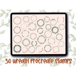 wreath procreate stamps | greenery leaf procreate stamps | botanical procreate brushes stamps | procreate stamp brush |