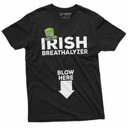 st patrick's day irish breatalyzer blow here adult humor t-shirt inappropriate funny saint patrick's tee shirt parade te