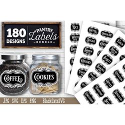 pantry labels svg bundle complete collection kitchen svg