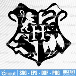 hogwarts crest, harry potter svg, png,dxf,eps, cricut, silhouette, t-svg , all file for printing