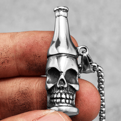 bottle opener necklace - cans, beer, bottle opener - stainless steel pendant - bottle necklace - can necklace - biker