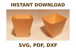 popcorn box template, box template svg, svg files, svg, cricut