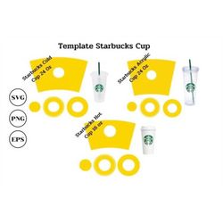 template for starbucks cup svg, png, eps, alternative cup wrap, handmade cold cup wrap, cricut, silhouette wrap design,