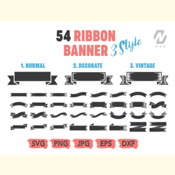 ribbon banner clipart vector bundle